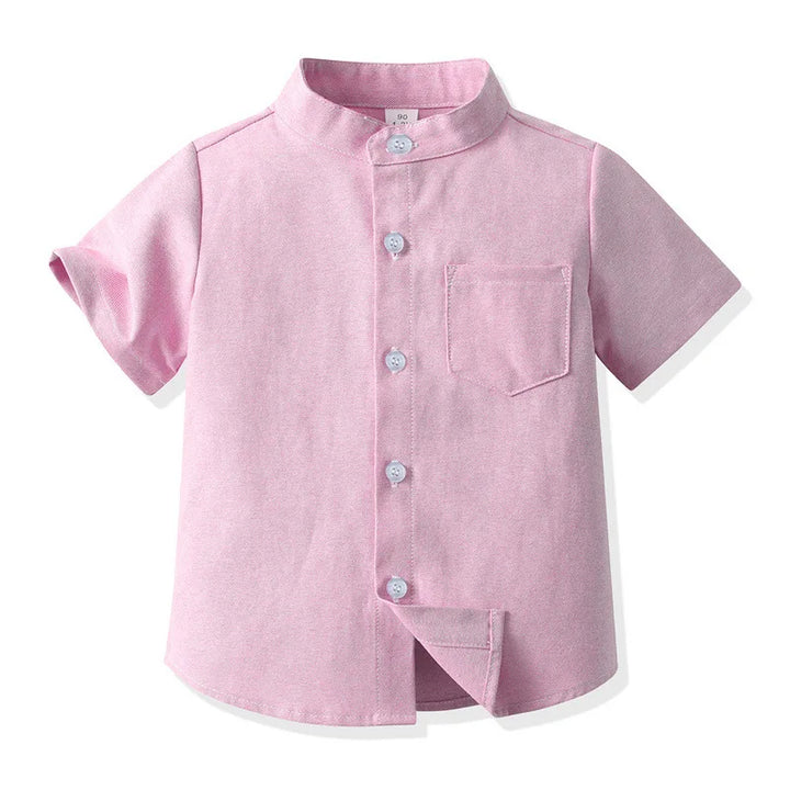 Boys’ Pure Cotton Short Sleeve Shirt 2–6 Years | قميص أطفال قطني قصير الأكمام لعمر ٢–٦ سنوات