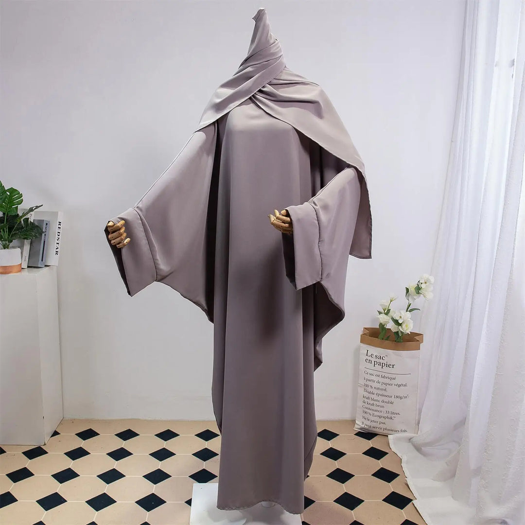 Two Piece Abaya Set – Modest Loose Fit with Hijab