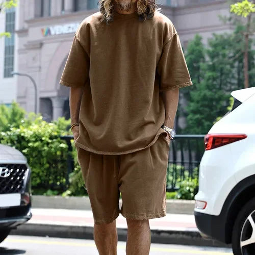 Men’s Printed Summer Set | Casual Short Sleeve Shirt & Shorts Outfit