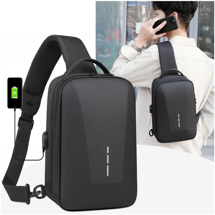 Men’s Anti-Theft USB Chest Bag | حقيبة صدر رجالية مضادة للسرقة مع USB