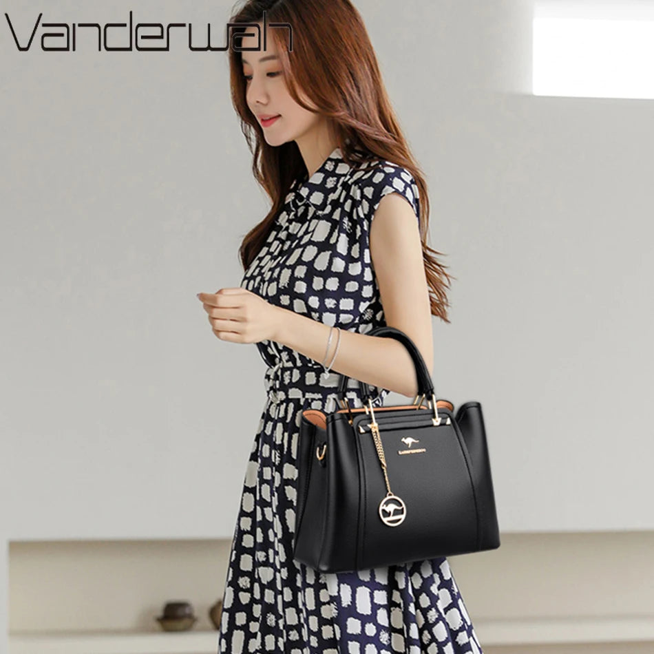 Women’s Three-Layer Shoulder Bag | Large Capacity Crossbody Tote