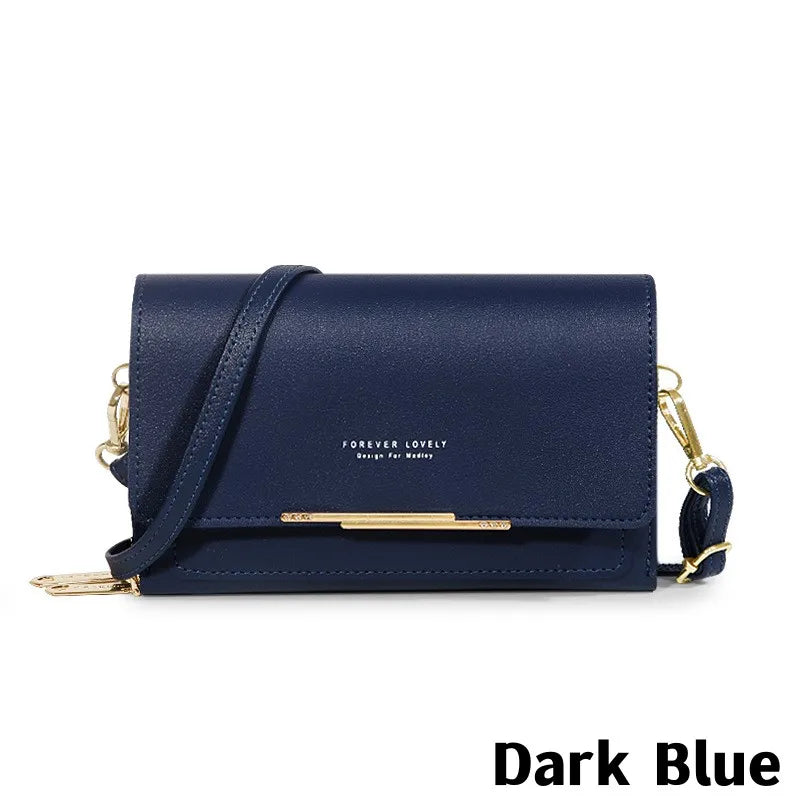Women’s Multi-Pocket PU Crossbody Phone Bag | حقيبة هاتف نسائية متعددة الجيوب كروس بودي