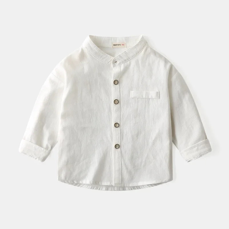 Boys’ Pure Cotton Long Sleeve Shirt | قميص أطفال قطني بأكمام طويلة