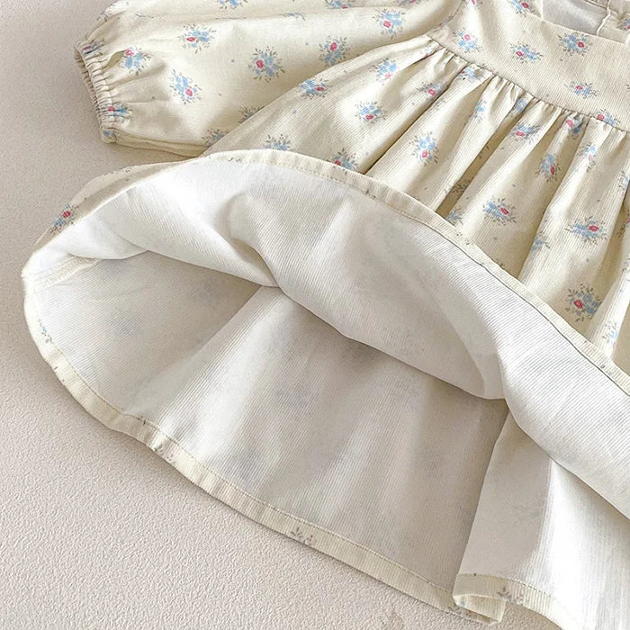 Girls’ Corduroy Princess Dress | فستان بناتي أنيق لعمر 2-6 سنوات - Floral