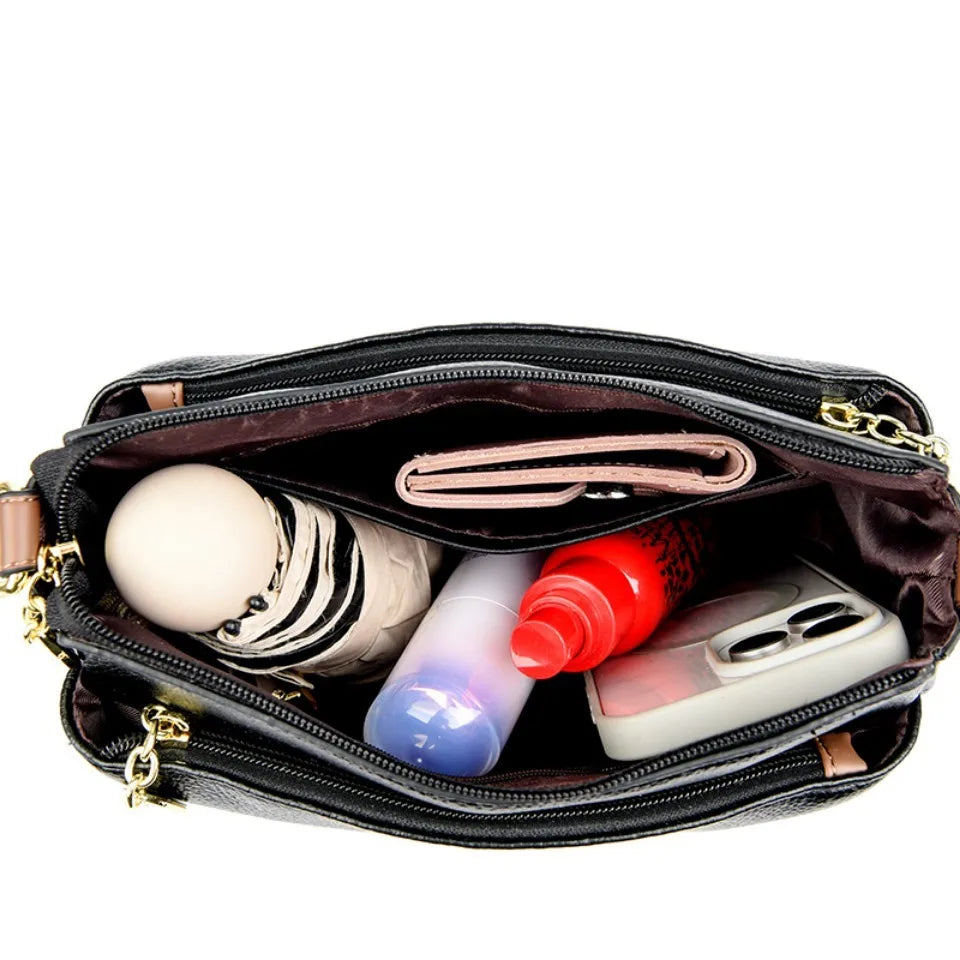 Women’s Three-Layer Shoulder Bag | Elegant Soft Crossbody
