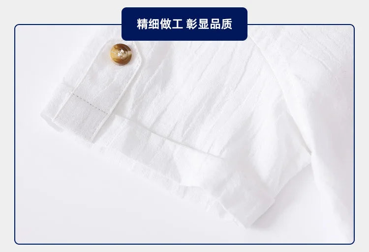 Boys’ Lightweight Linen Short Sleeve Shirt | قميص أطفال لينن خفيف