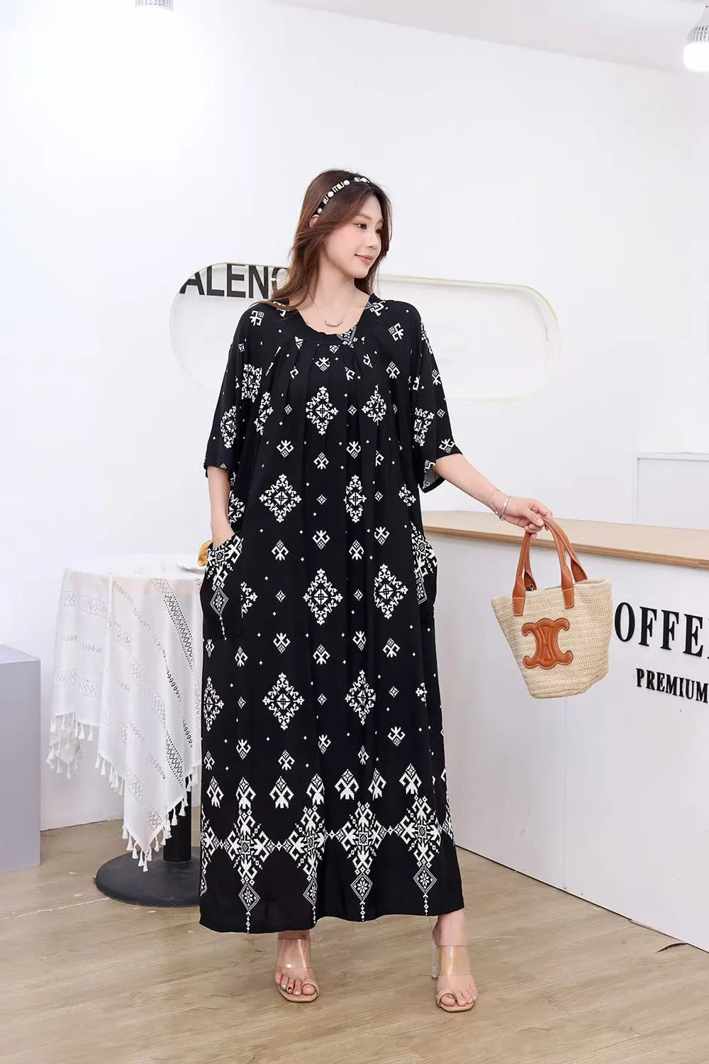 Women’s Floral Maternity Lounge Dress | فستان بيت واسع ومريح - Floral