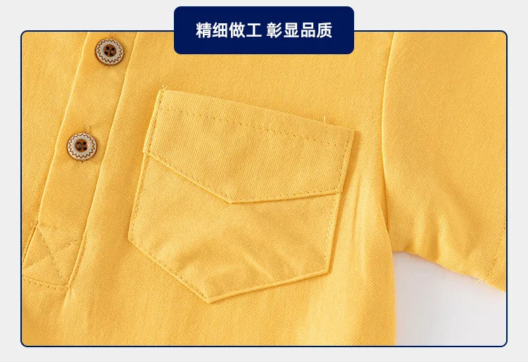 Boys’ Mandarin Collar Linen-Cotton Shirt | قميص أطفال بياقة ماندارين