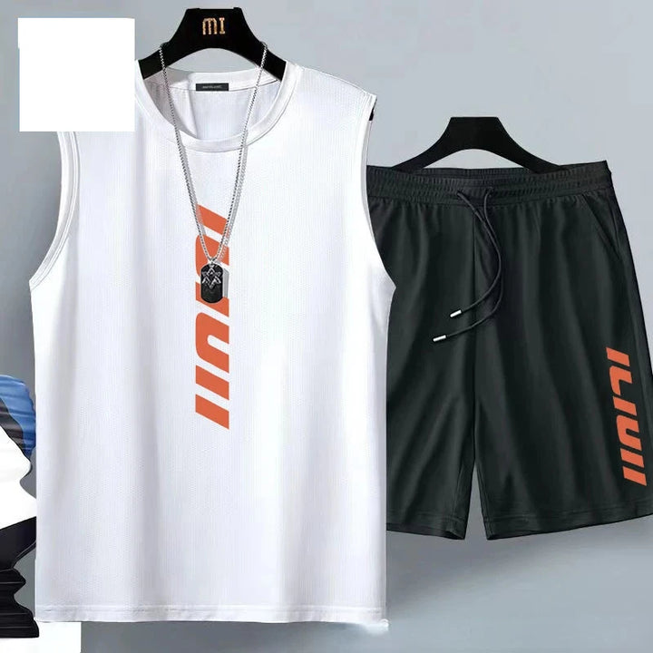 Men’s Breathable Sports T-Shirt & Shorts Set | طقم رياضي رجالي خفيف تيشيرت وشورت