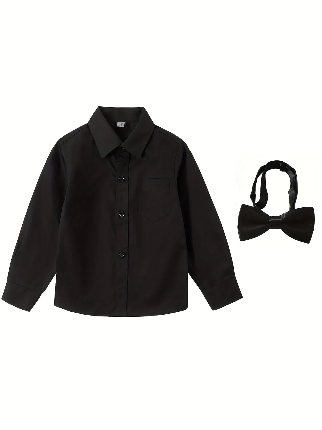 Boys’ Long Sleeve Shirt with Bow Tie 2–16 Years | قميص أولاد بأكمام طويلة وربطة عنق لعمر ٢–١٦ سنة