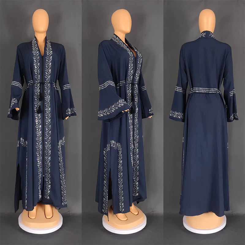 Women’s Crystal Rhinestone Open Abaya | عباية مفتوحة بتفاصيل كريستالية راقية