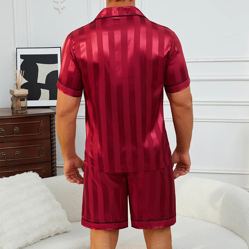 Men’s Plaid Pajamas Set | Short Sleeve Comfortable Sleepwear