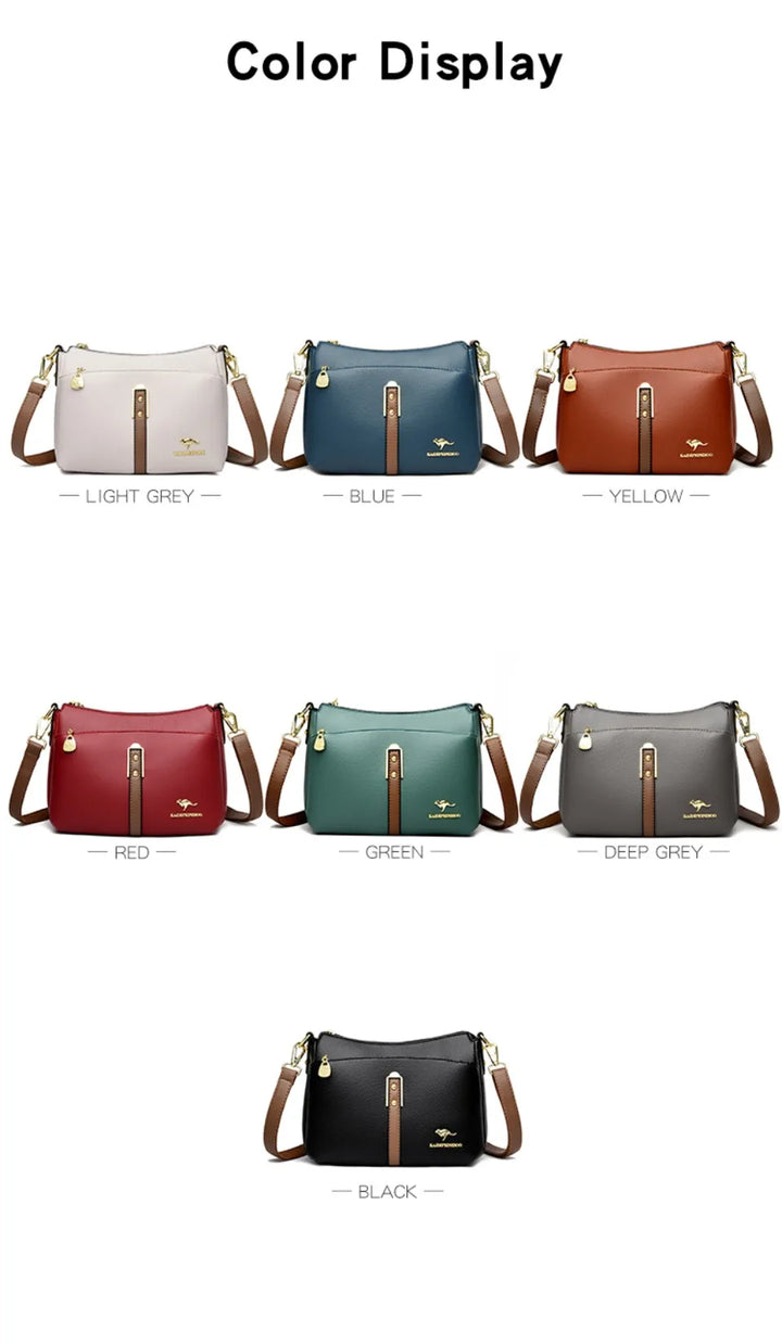 Women’s Three-Layer Shoulder Bag | Elegant Soft Crossbody
