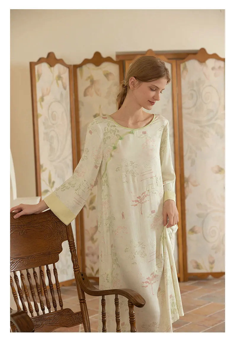 Women’s Satin Nightdress | جلابية ساتان نسائية للبيت - Retro
