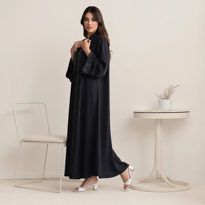 Women’s Open Abaya | Rhinestone Detail Plus Size Design