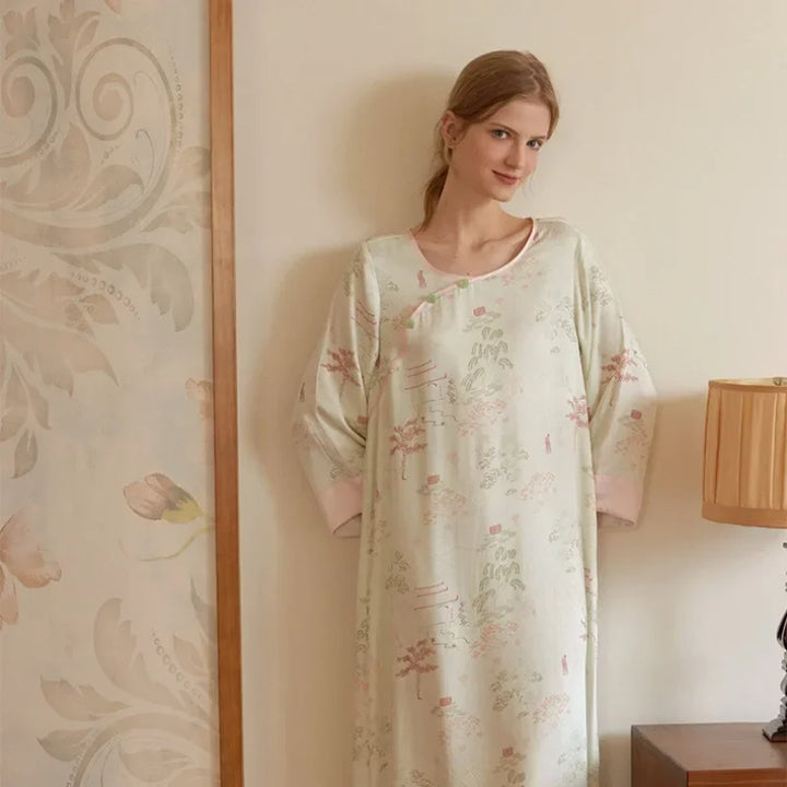 Women’s Satin Nightdress | جلابية ساتان نسائية للبيت - Retro