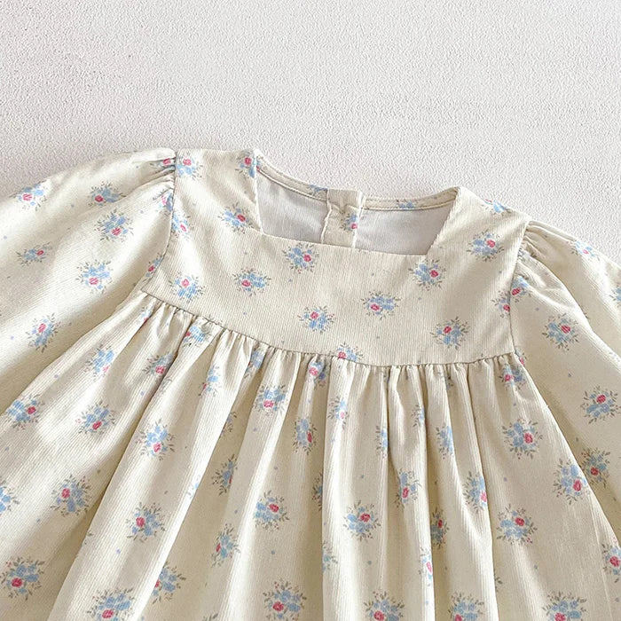Girls’ Corduroy Princess Dress | فستان بناتي أنيق لعمر 2-6 سنوات - Floral
