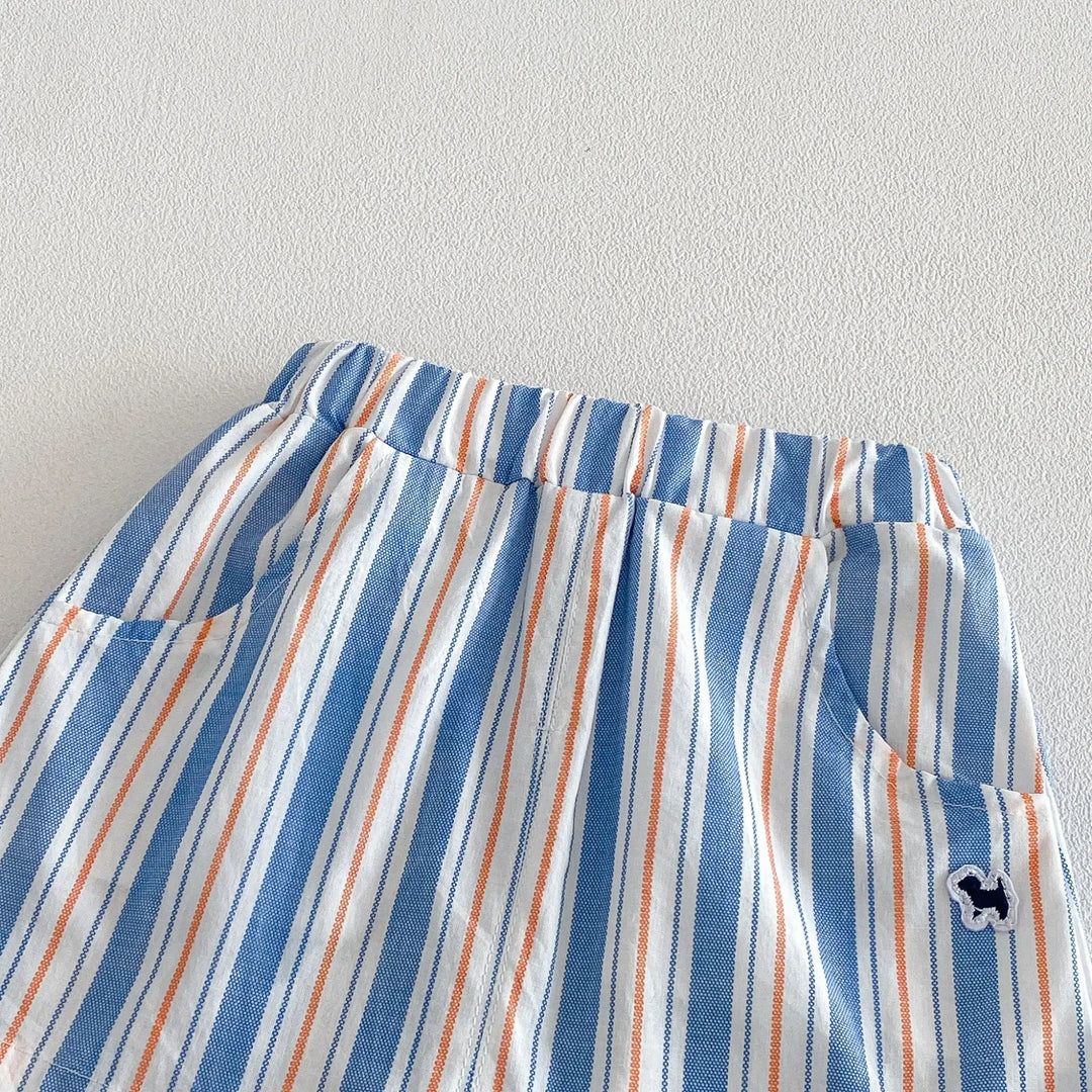 Baby Boys’ Breathable Shirt & Shorts Set 1–3Y | طقم طفل خفيف بقميص وشورت لعمر ١–٣ سنوات