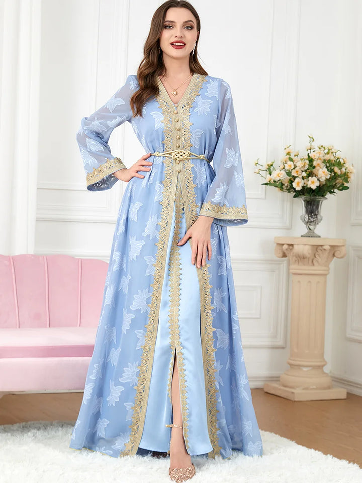 Abaya Kaftan Embroidered Elegant Ramadan Modest