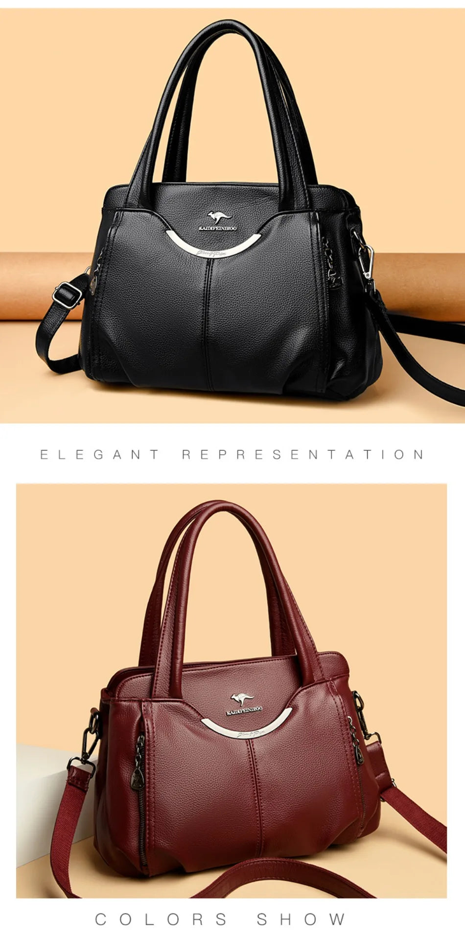 Women’s Soft Leather-Look Tote Bag | Elegant Shoulder Crossbody