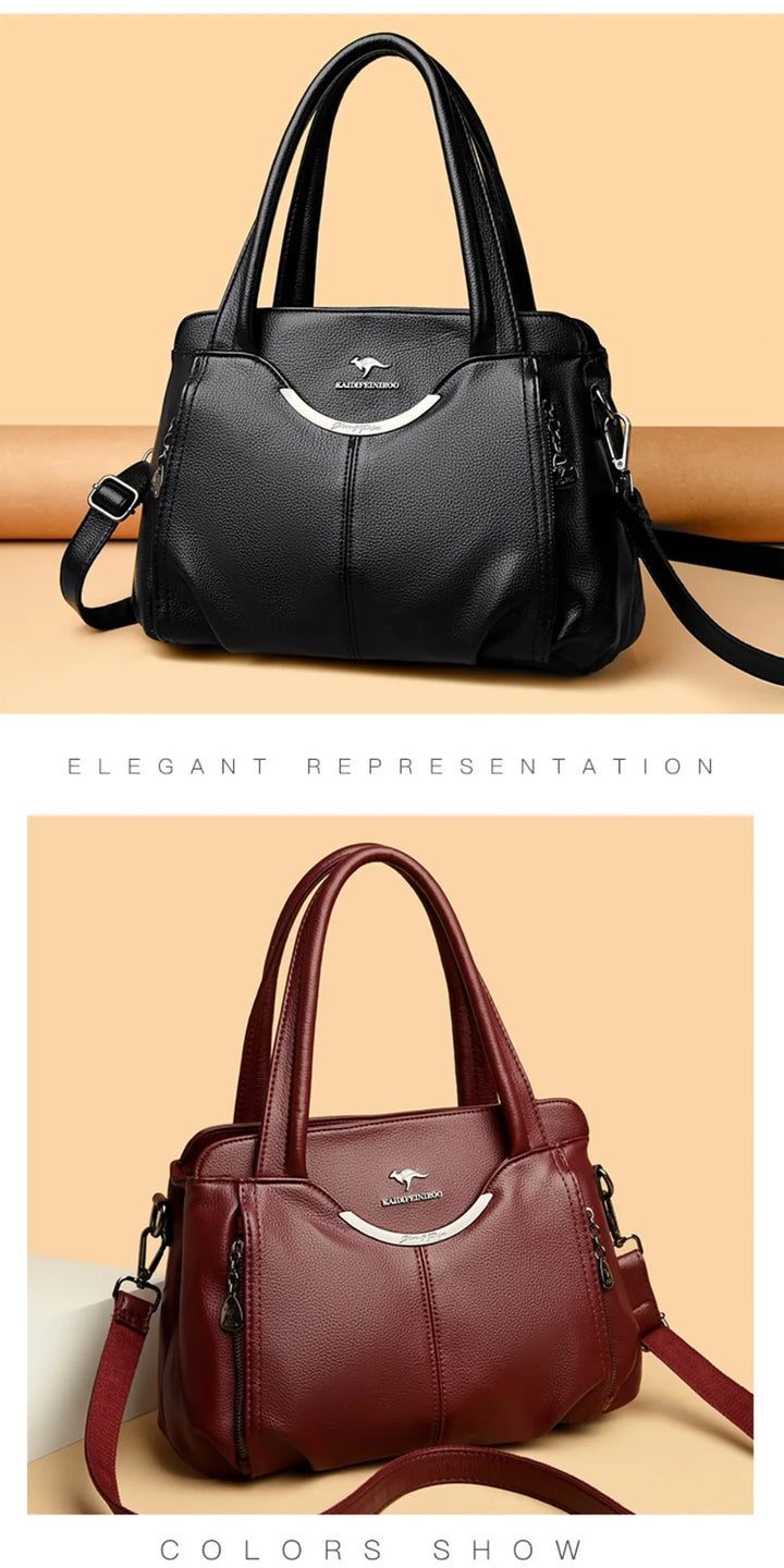 Women’s Soft Leather-Look Tote Bag | Elegant Shoulder Crossbody