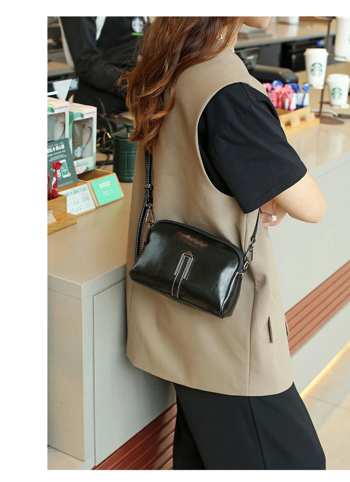 Women’s Genuine Leather Small Crossbody Bag | حقيبة نسائية صغيرة من الجلد الطبيعي كروس بودي
