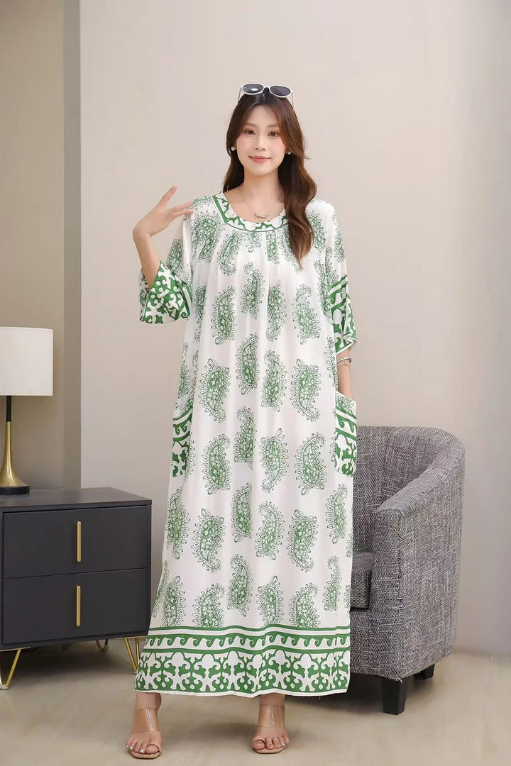 Women’s Floral Maternity Lounge Dress | فستان بيت واسع ومريح - Floral
