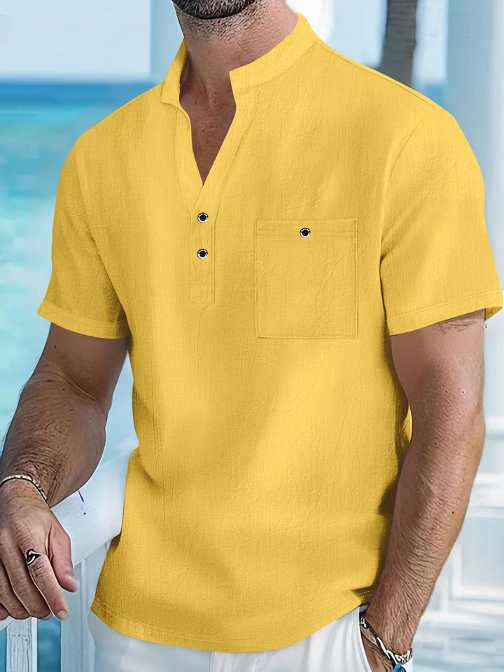 Men’s Cotton Linen Short Sleeve Shirt | Relaxed Summer Style