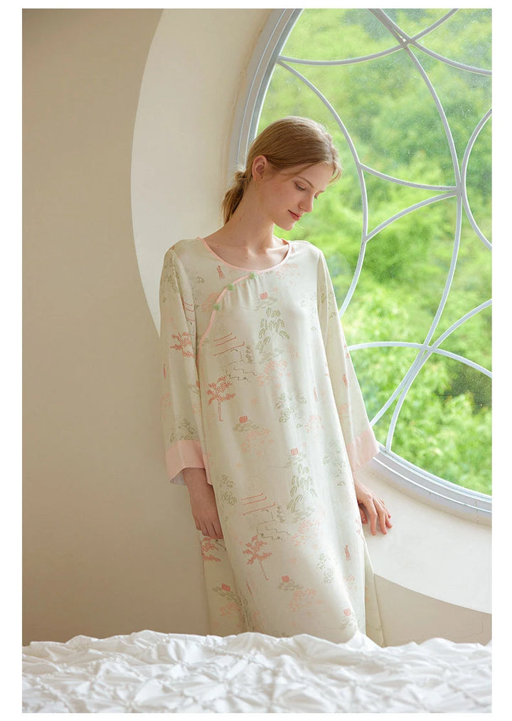 Women’s Satin Nightdress | جلابية ساتان نسائية للبيت - Retro