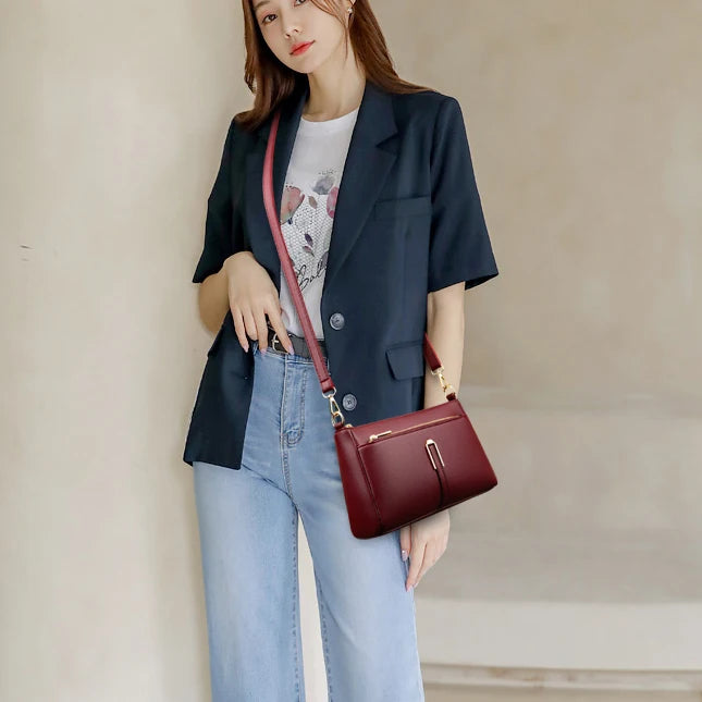 Women’s Solid Shoulder Crossbody Bag | حقيبة كتف نسائية عملية