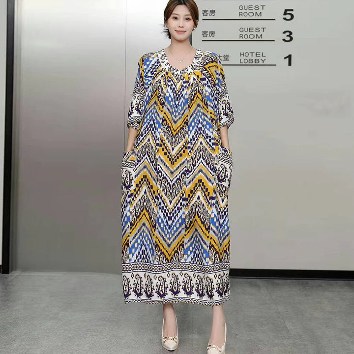Women’s Floral Maternity Lounge Dress | فستان بيت واسع ومريح - Floral