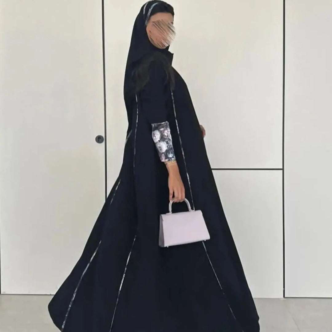 Black Open Abaya | Elegant Kimono Sleeve Modest Wear