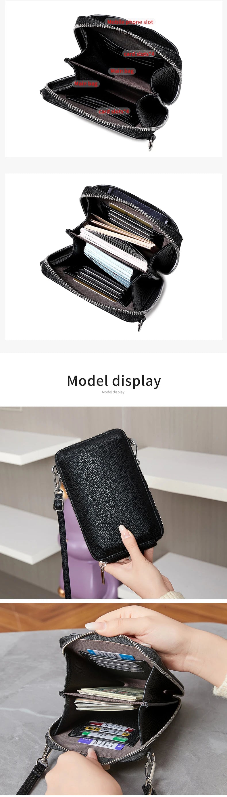 Women’s Minimalist PU Crossbody Phone Bag | حقيبة هاتف نسائية كروس بودي بتصميم بسيط