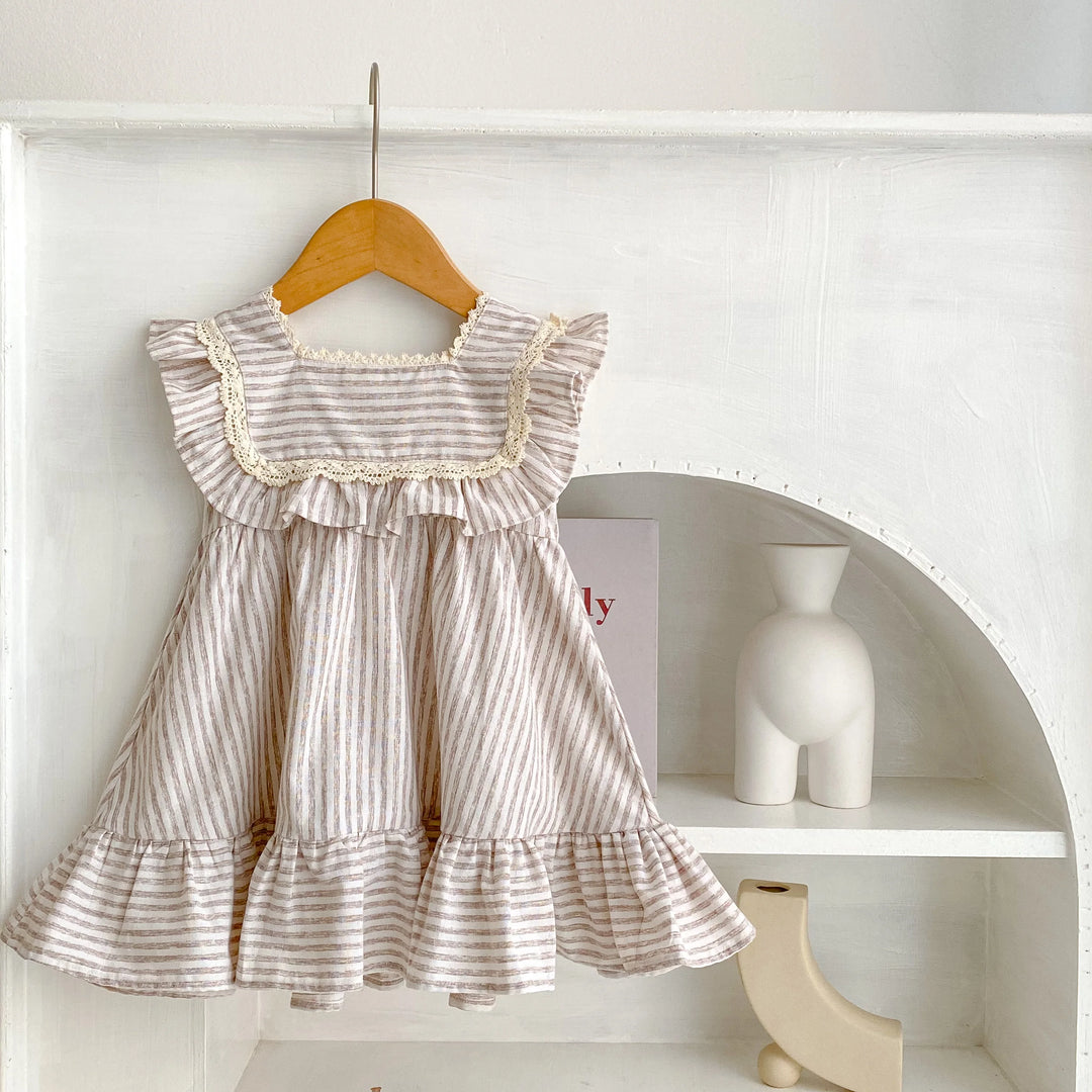 Girls Plaid Ruffle Summer Dress