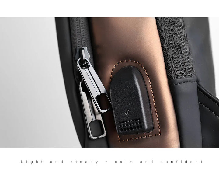 Men’s Anti-Theft Oxford Sling Chest Bag | حقيبة صدر رجالية أكسفورد مضادة للسرقة