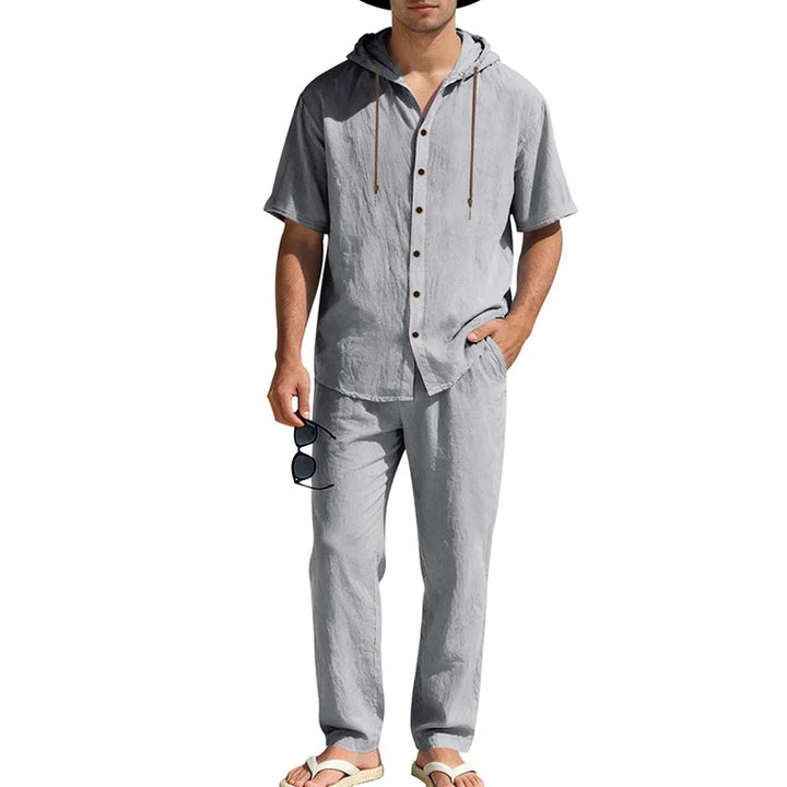 Men’s Summer Beach Set | Casual Short Sleeve Shirt & Shorts Outfit