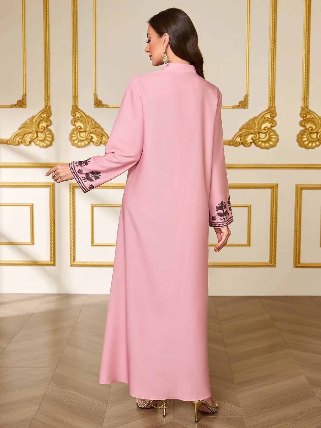 Women’s Luxe Embroidered Modest Maxi Dress | فستان طويل مطرز فاخر