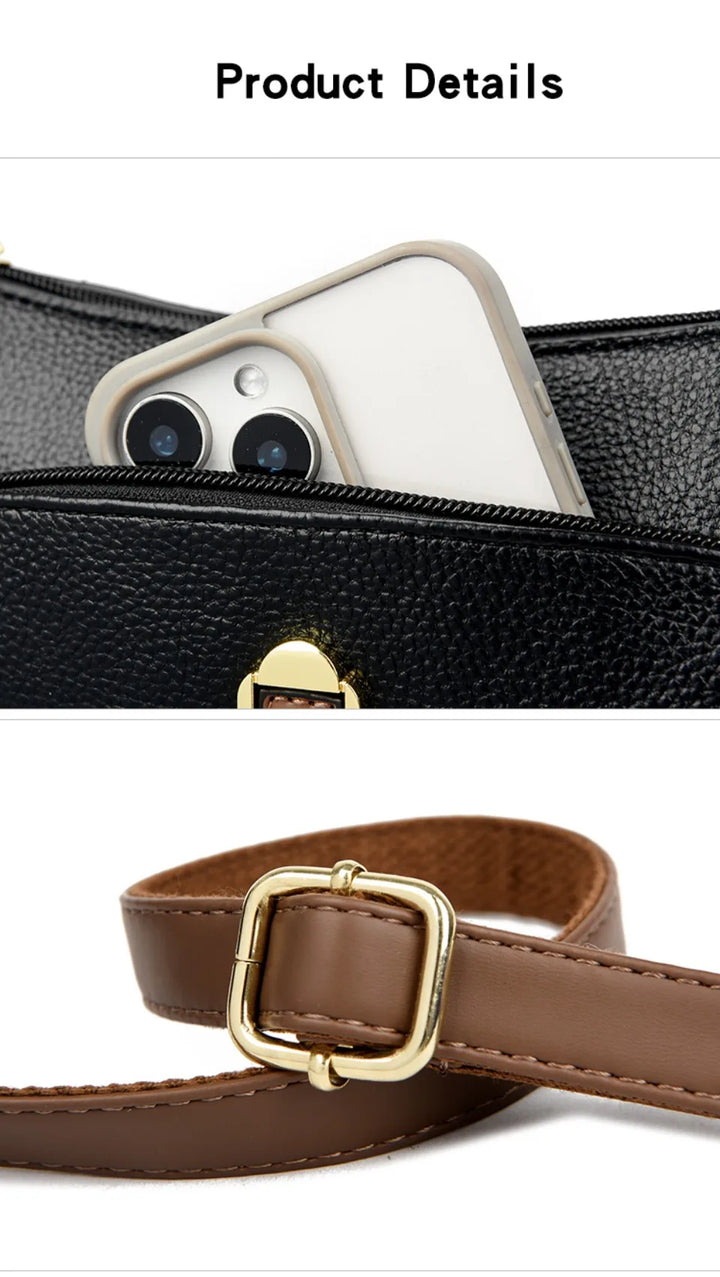 Women’s Three-Layer Shoulder Bag | Elegant Soft Crossbody