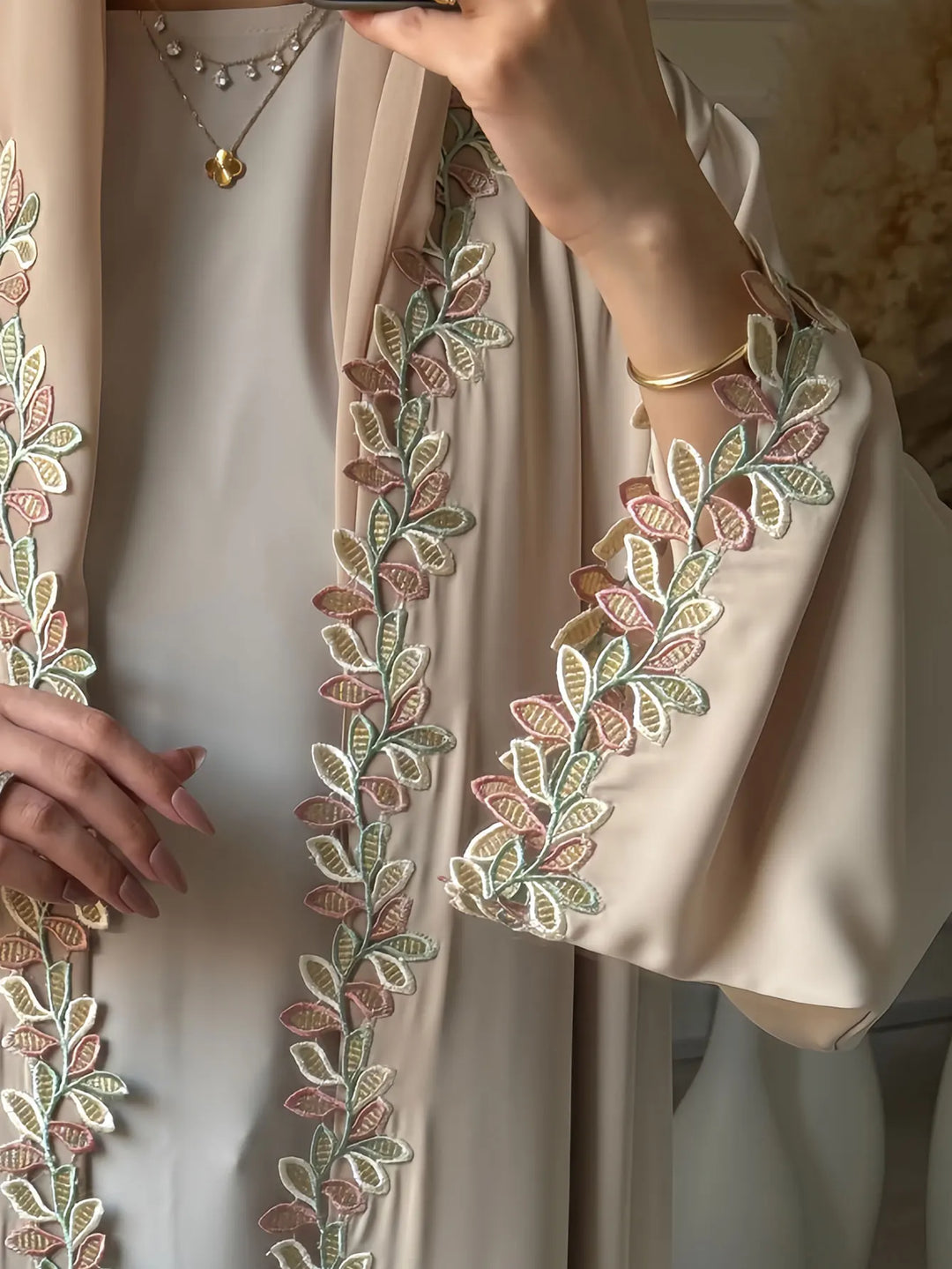 Women’s 2-Piece Abaya Set | Elegant Embroidered Modest Outfit