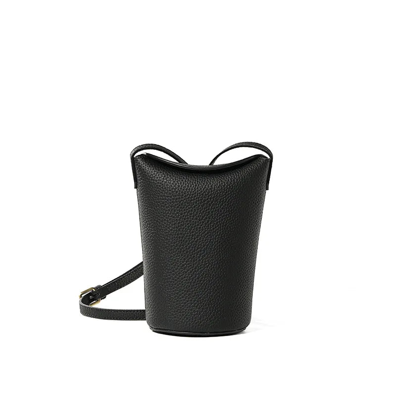 Women’s Top-Grain Leather Phone Crossbody Bag | حقيبة هاتف نسائية من الجلد الطبيعي الفاخر