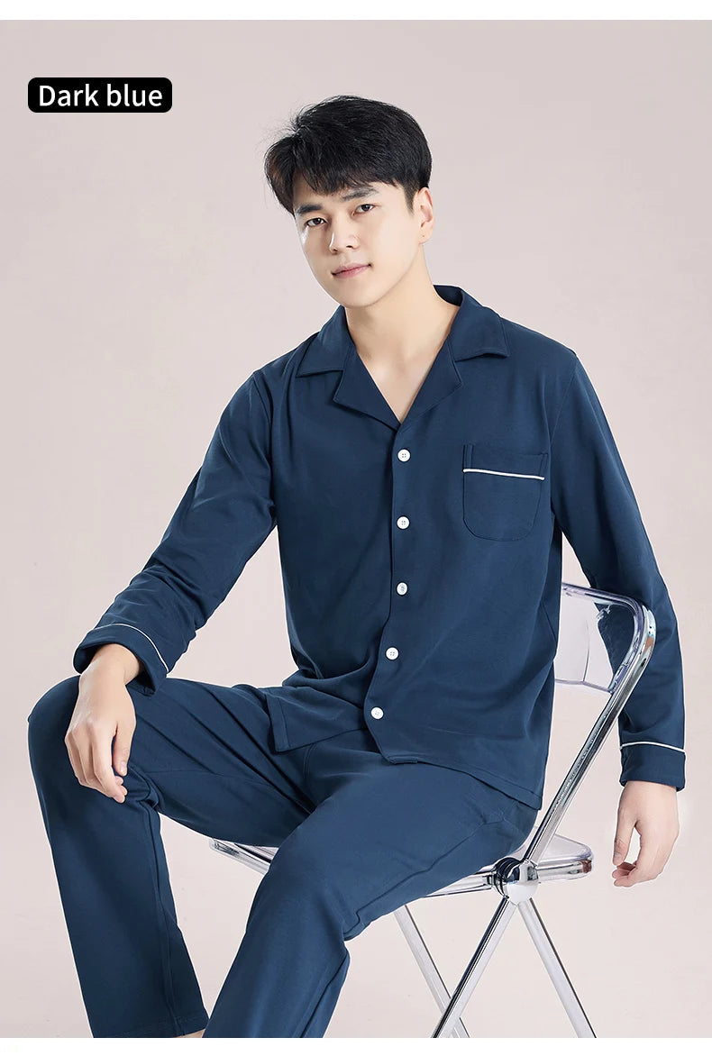 Men’s Plaid Pajama Set | Warm Cotton Winter Homewear