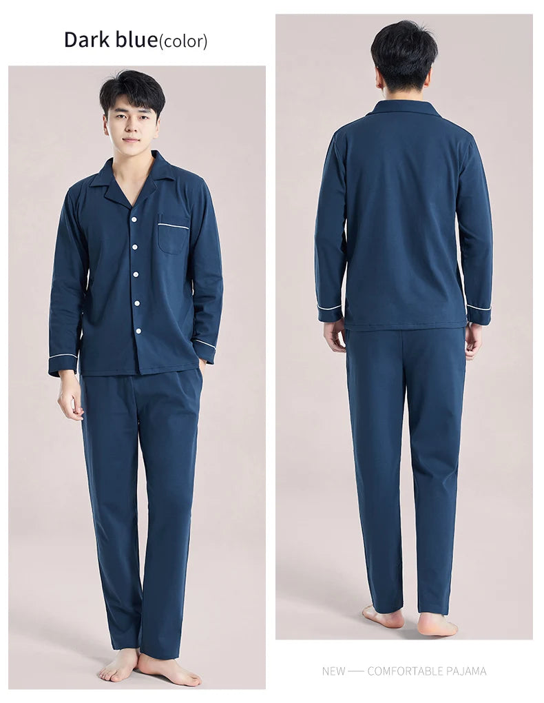 Men’s Plaid Pajama Set | Warm Cotton Winter Homewear