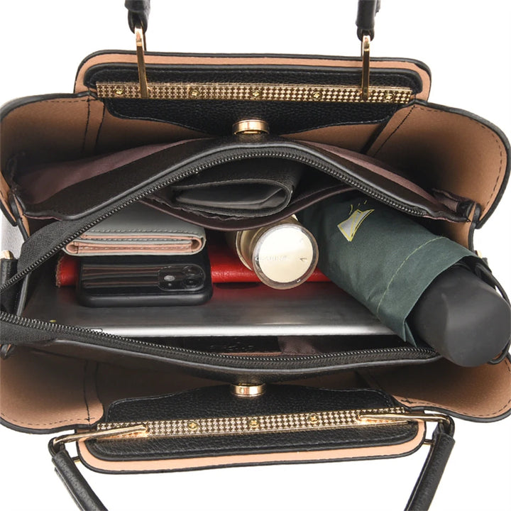 Women’s Three-Layer Shoulder Bag | Large Capacity Crossbody Tote