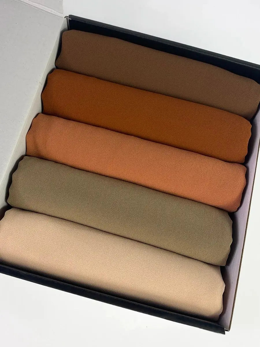 Women’s 5-Piece Chiffon Hijab Set | Gift Box Everyday Elegance