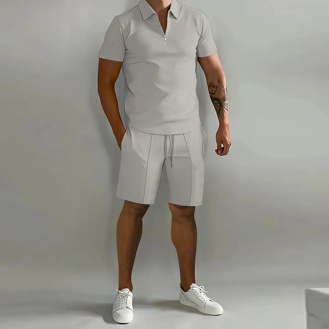 Men’s Summer Polo Set | Casual Short Sleeve Shirt & Shorts 2-Piece