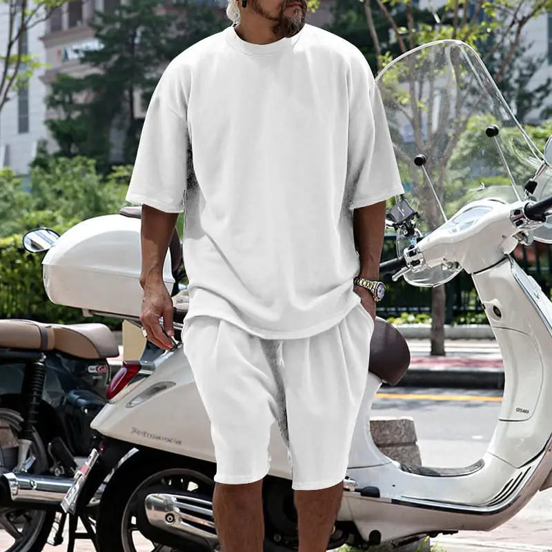 Men’s Printed Summer Set | Casual Short Sleeve Shirt & Shorts Outfit