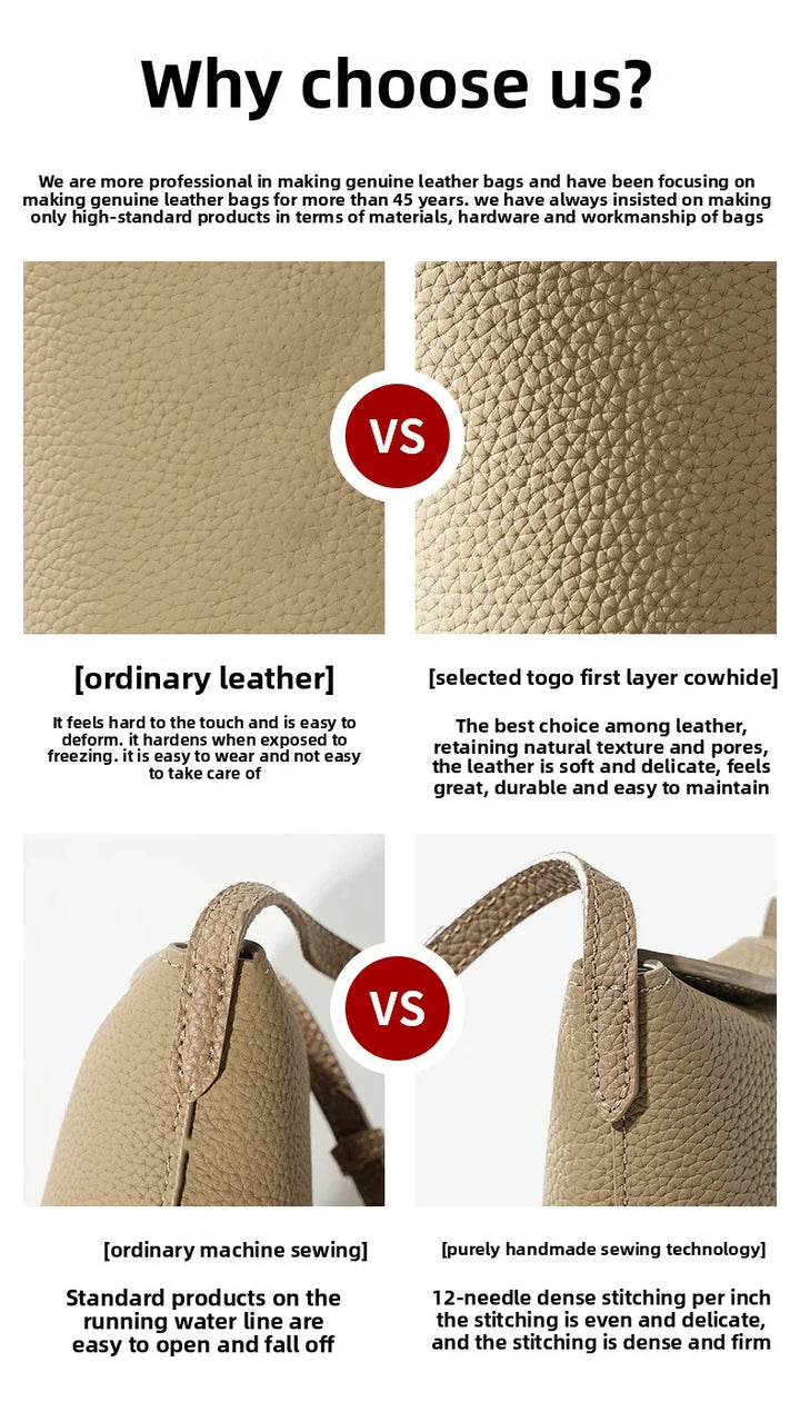 Women’s Top-Grain Leather Phone Crossbody Bag | حقيبة هاتف نسائية من الجلد الطبيعي الفاخر