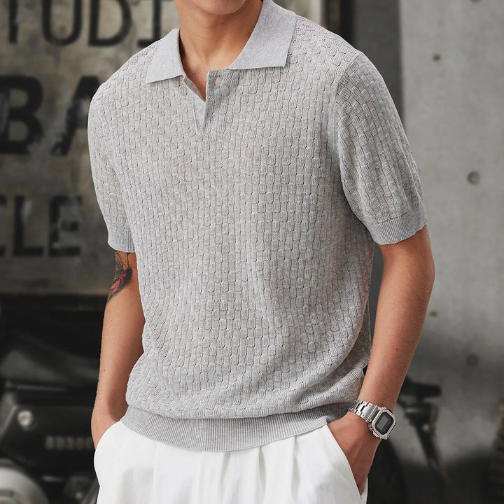 Men’s Loose Fit Knit Polo Shirt