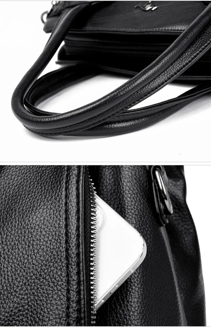 Women’s Soft Leather-Look Tote Bag | Elegant Shoulder Crossbody