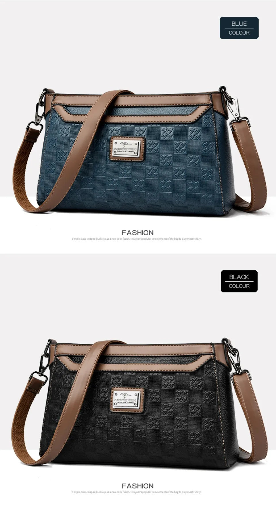 Women’s Plaid Shoulder Crossbody Bag | حقيبة نسائية بنقشة مربعات